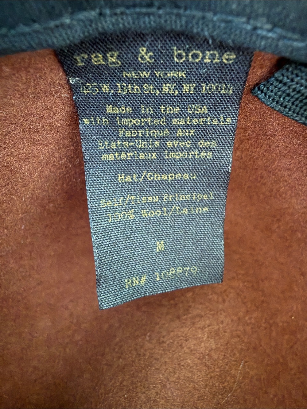 Rag & Bone Brown Wide-Brim Wool Felt Hat with Leather Band M - Picture 6 of 9